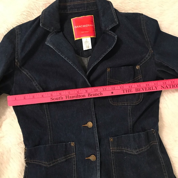 Isaac Mizrahi for Target blue jean blazer  nwot - Picture 6 of 8